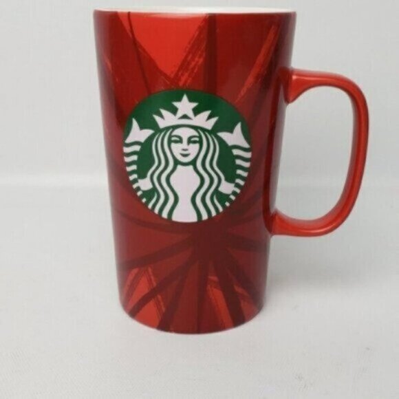 Starbucks Red Tall Coffee Tea Mug 16 Ounce 2014 - Picture 3 of 9